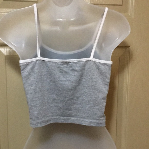 RomWe California at 1920 Sm crop top gray with white piping GUC - Picture 3 of 4